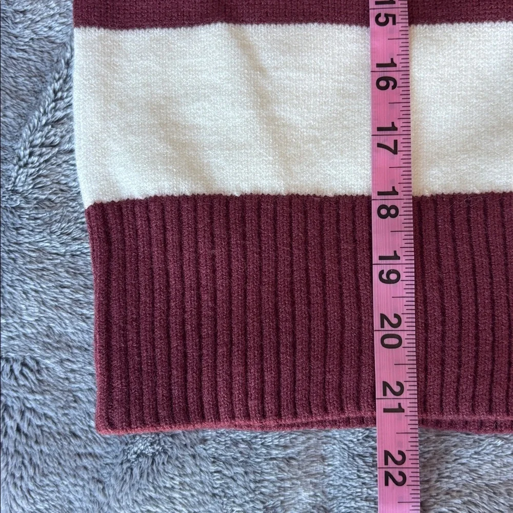 Vigoss Rugby Stripe Sweater in Oxblood Combo Size X-Small NWT